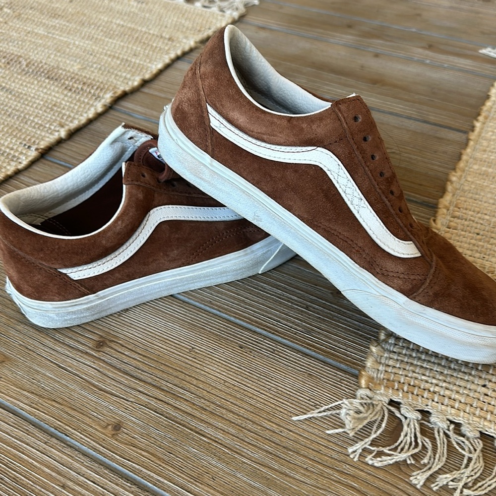 Vans Brown and White Suede Sneakers - Picture 3 of 5